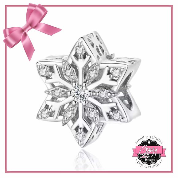 Elegant Silver Snowflake Charm - Picture 1 of 14